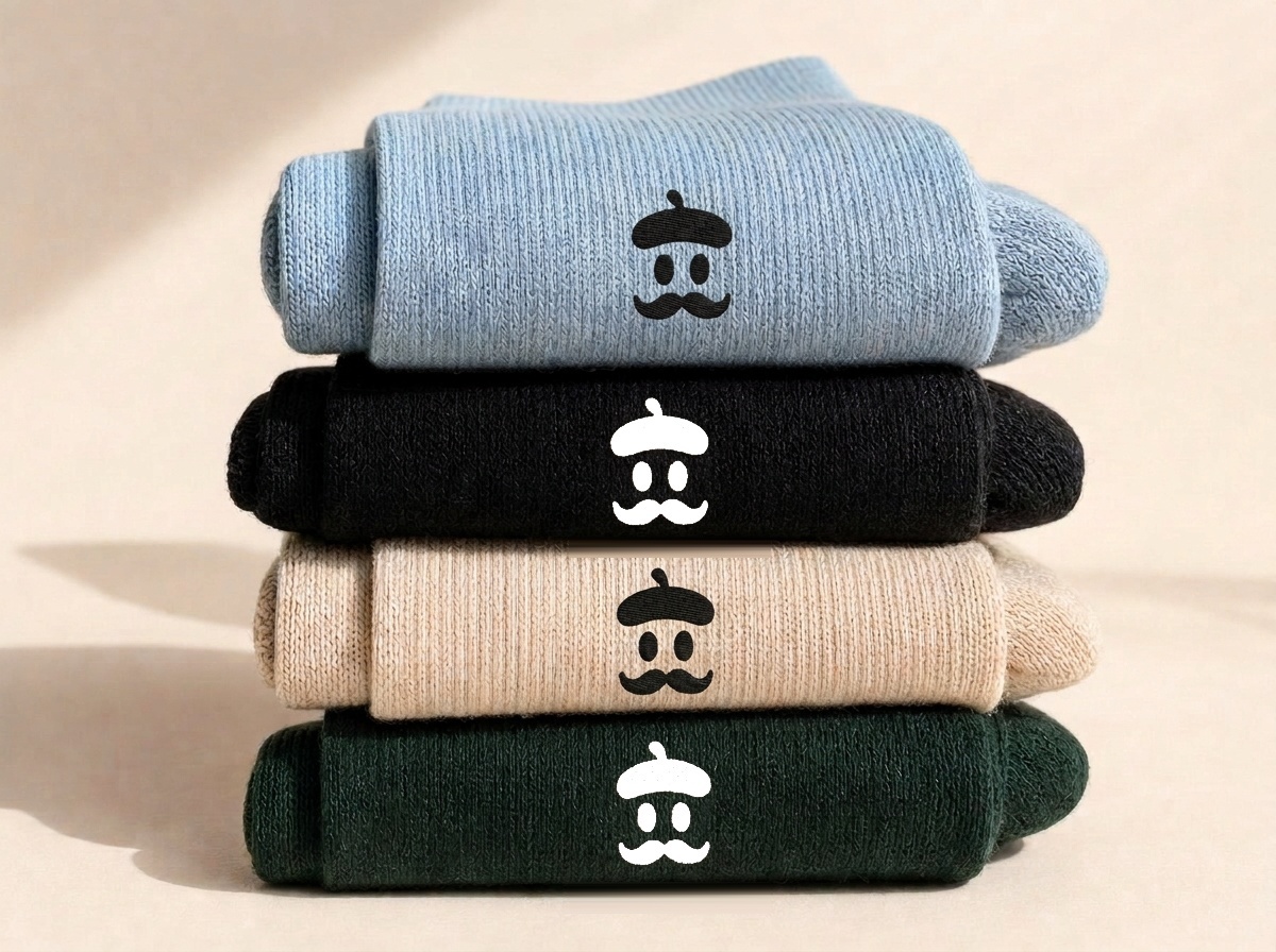 Four folded pairs of Sockrebleu socks